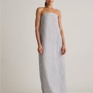 100% European Linen Strapless Maxi Dress  - Quince
